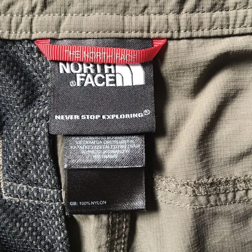 The North Face Cargo Shorts Ripstop Mens 34 Moss Nylon Outdoor Hiking T338 T738